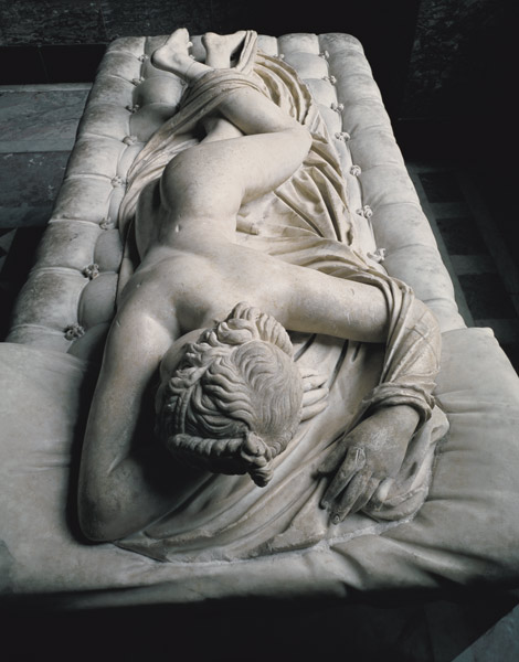 The Sleeping Hermaphrodite, copy after an original of the 2nd century BC, the mattress is an additio à 