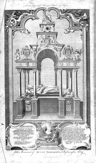 The Monument of Queen Elizabeth in Westminster Abbey, illustration from Rapin''s ''History of Englan à 