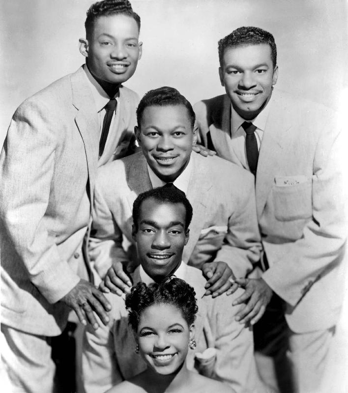 The Platters : bottom-top : Zola Taylor, Herb Reed, Tony Williams à 