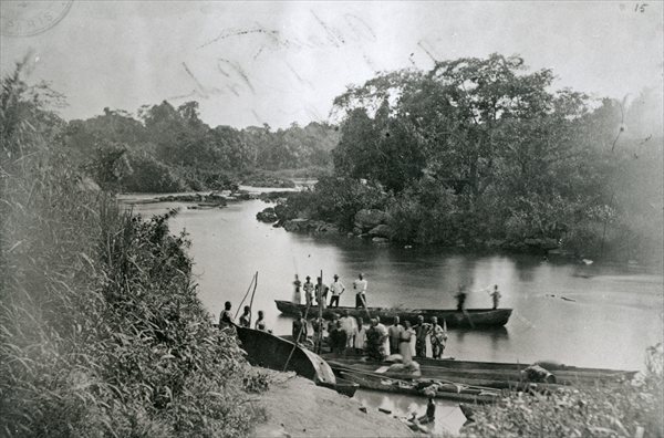 The River Volta on the Gold coast of Ghana, c.1883 (b/w photo)  à 
