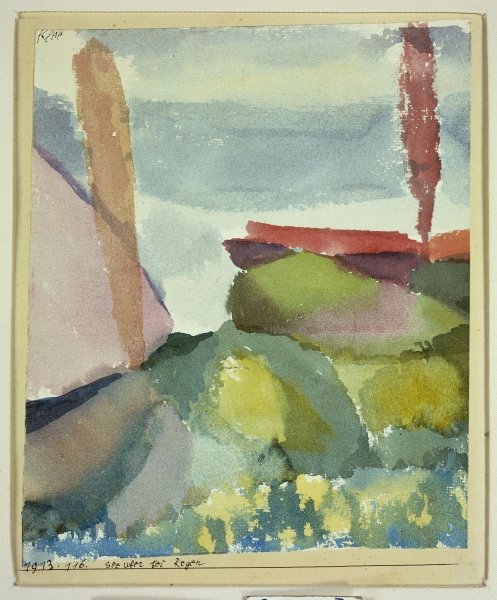 The Seaside in the Rain, 1913 (w/c on paper laid down on board)  à 