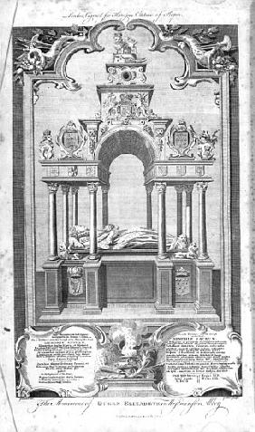 The Monument of Queen Elizabeth in Westminster Abbey, illustration from Rapin''s ''History of Englan