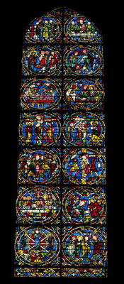 The Passion, lancet window in the west facade, 12th century (stained glass) (detail of 98062) à 