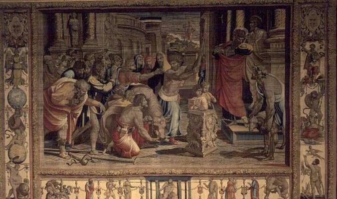 The Sacrifice at Lystra, from the Brussels Tapestries, replicas of Raphael's Vatican series of the A à 
