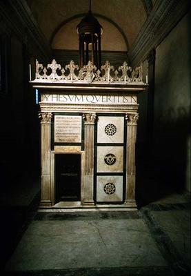 Tomb modelled on the Sanctuary of the Holy Sepulchre in the Rucellai Chapel, by Leon Battista Albert à 