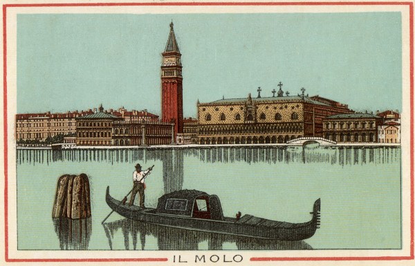 Venice, Molo and Doges palace, Col. lit. à 