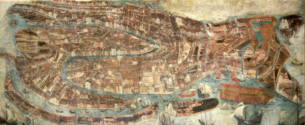 Venise, Vue a vol d''oiseau, vers 1600 à 