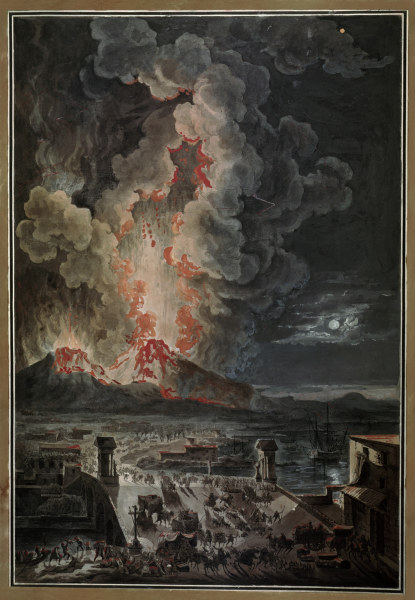 Vesuvius Eruption / Watercolour / 19th c à 