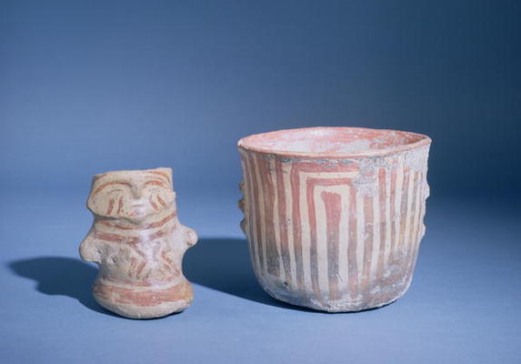 Vessels from Hacilar, Turkey, c.5500-00 BC (painted pottery) à 