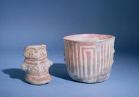 Vessels from Hacilar, Turkey, c.5500-00 BC (painted pottery)