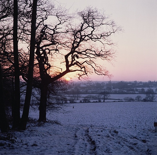 Winter scene in the snow, Hockley, Essex à 