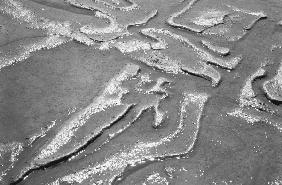 Wet sand, Porbandar (b/w photo) 