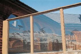 Wooden glass frame, St. Moritz (photo) 