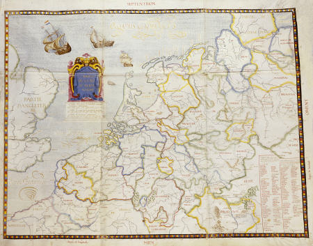 Watercolour Map On Vellum Of Northern Europe By Salomon De Caus, 1624 à 