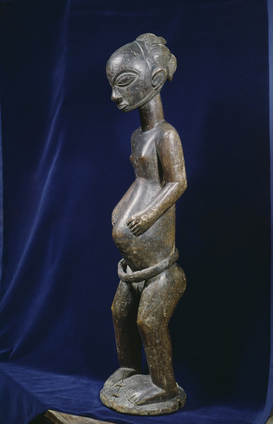 Weibliche Statuette, Luba / Holz à 