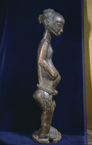Weibliche Statuette, Luba / Holz à 
