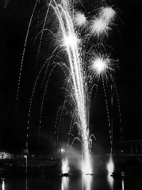 World Fair, Paris: firewroks at the bridge of Auteuil