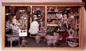 White metal doll's house furnishings, German, 20th century. Made by the firm Babette Schweizer, etab