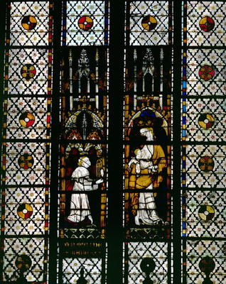 Window depicting the Virgin and Raoul de Ferrieres, 14th century (stained glass) à 