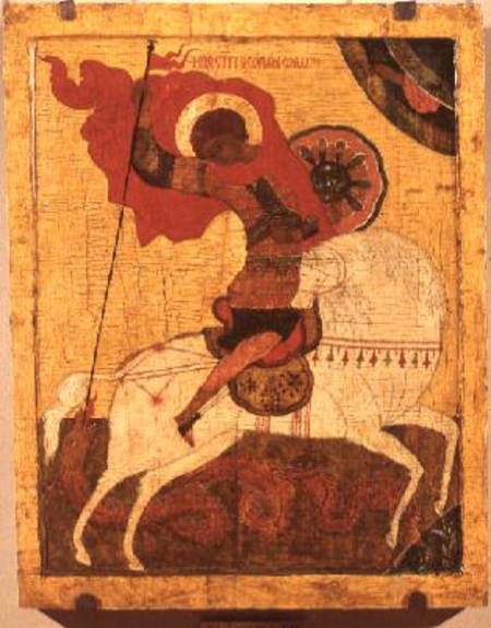 St.George and the Dragon: Icon à École de Novgorod
