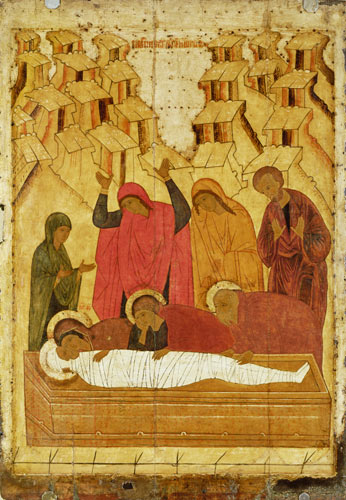 Grablegung Christi à école de Novgorod peintures d'icônes