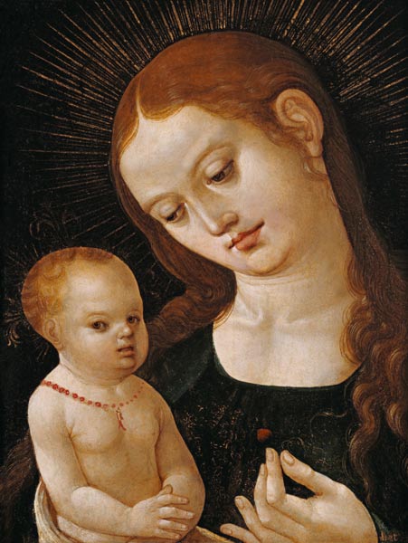 Marie, l'enfant Jésus une fraise allant. à Oberdeutsch