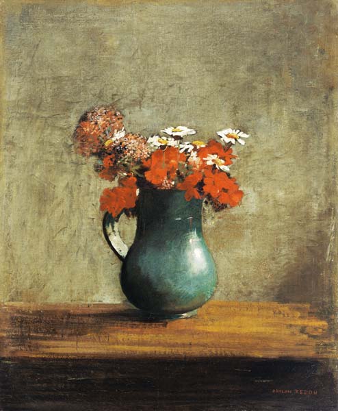 Flowers in a vase à Odilon Redon