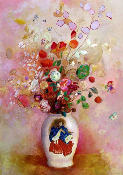 Bouquet of Flowers in a Japanese Vase à Odilon Redon