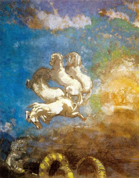 The chariot of Apollo, pastel by Odilon Redon, coll. musee d'Orsay-Paris à Odilon Redon