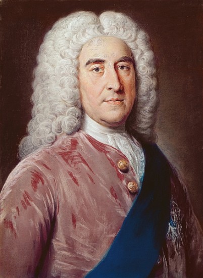 Portrait of Thomas Pelham Holles (1693-1768)f Newcastle under Lyme, à of Bath Hoare William