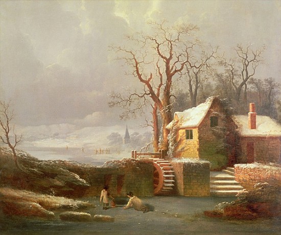 Snow Scene with Mill and Cottages à of Chichester Smith George