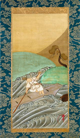 The Boatman (pen & ink on silk) à Ogata Korin