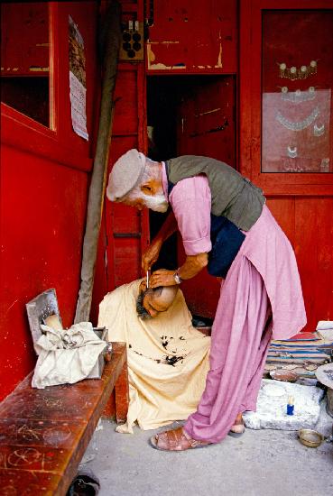 At the barber