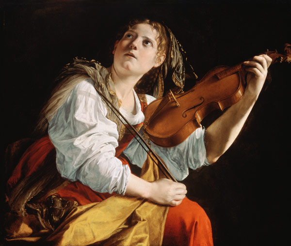 Young Woman with a Violin à Orazio Gentileschi