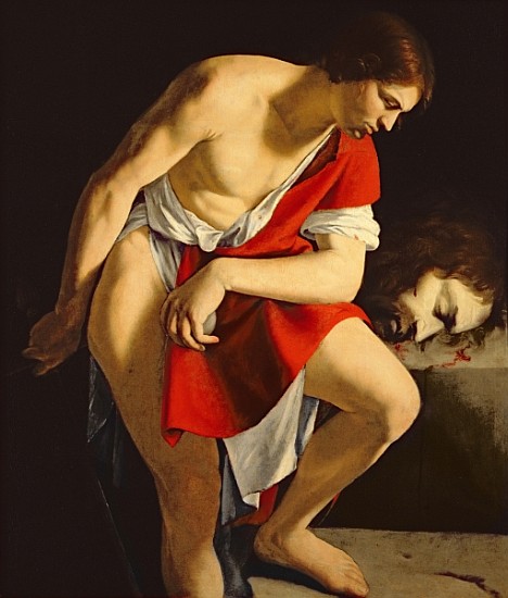 David contemplating the head of Goliath à Orazio Gentileschi