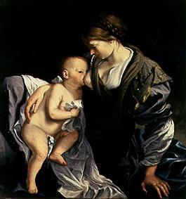 La Madonne avec l'enfant Jésus à la poitrine. à Orazio Gentileschi