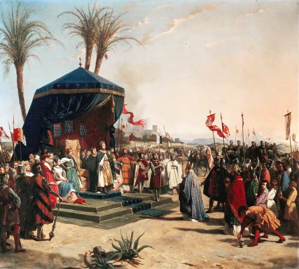St. Louis (1214-70) King of France Receiving Robert Patriarch of Jerusalem, in Damietta in 1249 à Oscar Gue