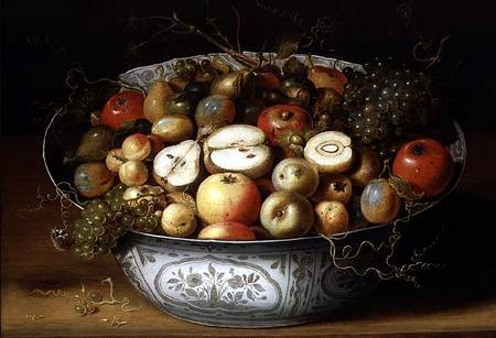 Still Life of Fruit in a Porcelain Bowl à Osias Beert I.