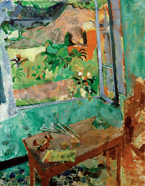 Studio with window view on house and bridge, Levanto à Oskar Moll