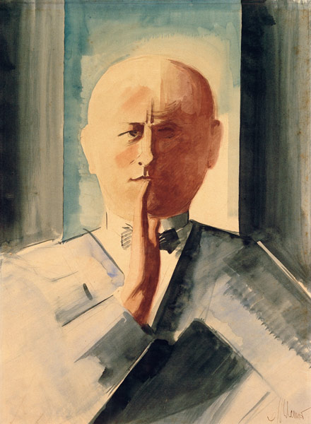 self portrait, painting à Oskar Schlemmer