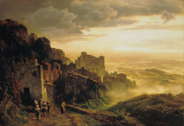 Rocca di Papa dans les montagnes Albanaises à Oswald Achenbach