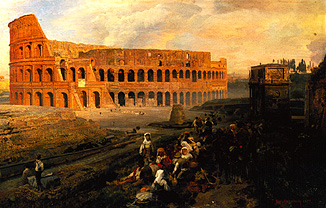 Avant le Colisée à Rome. à Oswald Achenbach