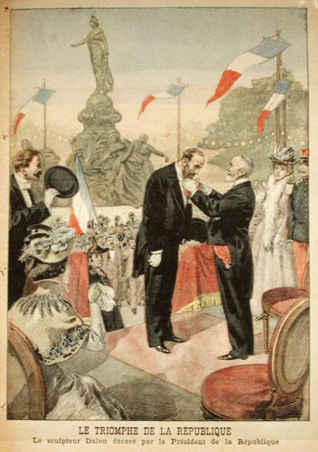 Jules Dalou (1838-1902) being awarded with the medal of the Legion of Honour by Emile Loubet (1838-1 à Oswaldo Tofani
