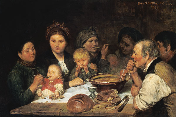 Labourers at a Table, Thueringen à Otto Günther