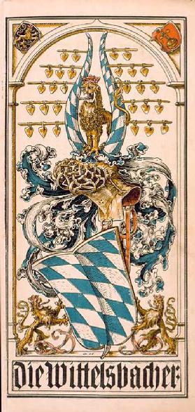 The root coat of arms of the German princely houses: The Wittelsbacher
