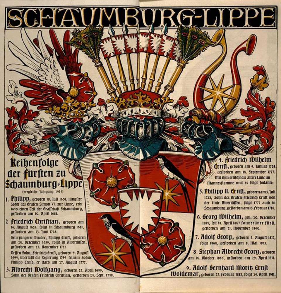 Schaumburg-Lippe. / Row of the princes of Schaumburg-Lippe à Otto Hupp