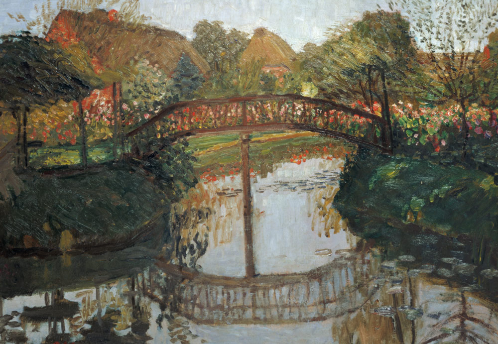 Jardin de paysan avec le pont à Otto Modersohn