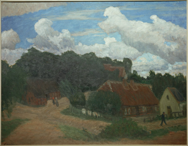View of Worpswede with Weyerberg à Otto Modersohn