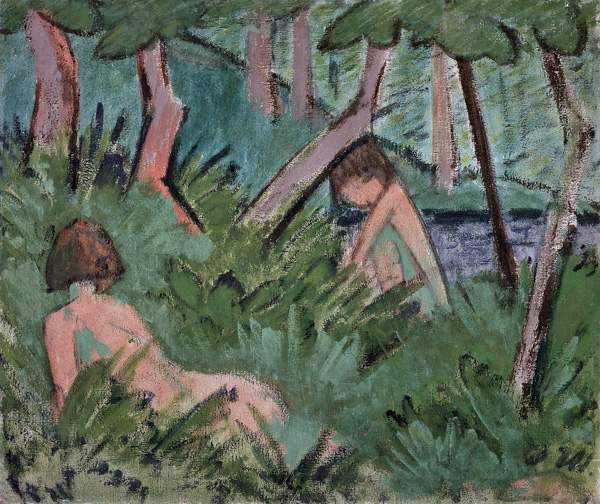 Deux filles dans la forêt à Otto Mueller