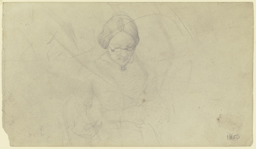 Bildnis einer älteren Frau mit gesenktem Kopf (die Mutter des Künstlers?) à Otto Scholderer